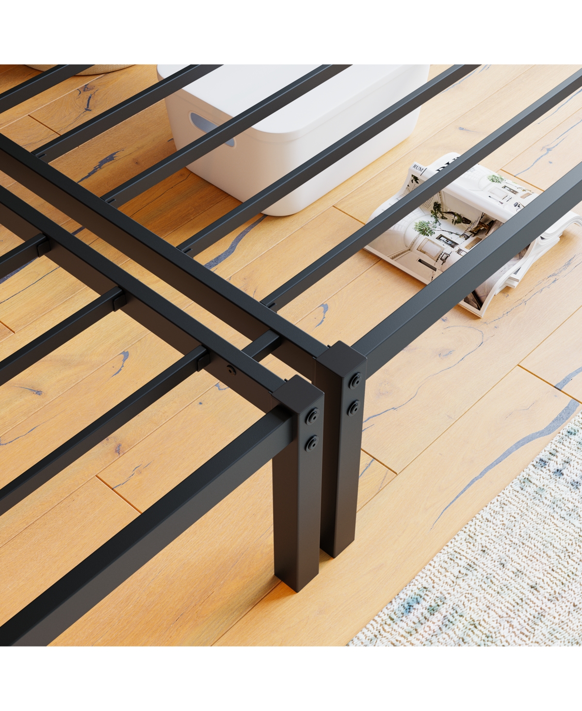 Streamdale Furniture Triple Twin Metal Bunk Bed with Guardrails & Ladder