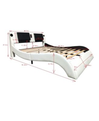 + Platform Bed + Faux Leather + LED Lighting, Bluetooth, Massage + Bed