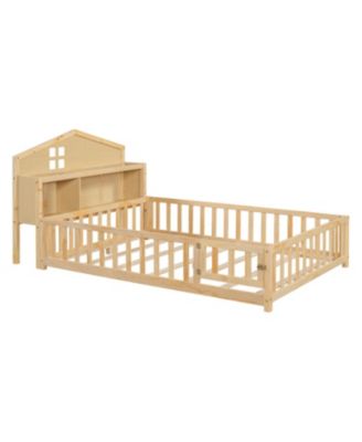  Full-Size Floor Beds with Bookcases, Blackboard, Storage