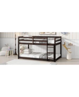  Twin Over Twin Loft Bed with Wood Platform, Espresso