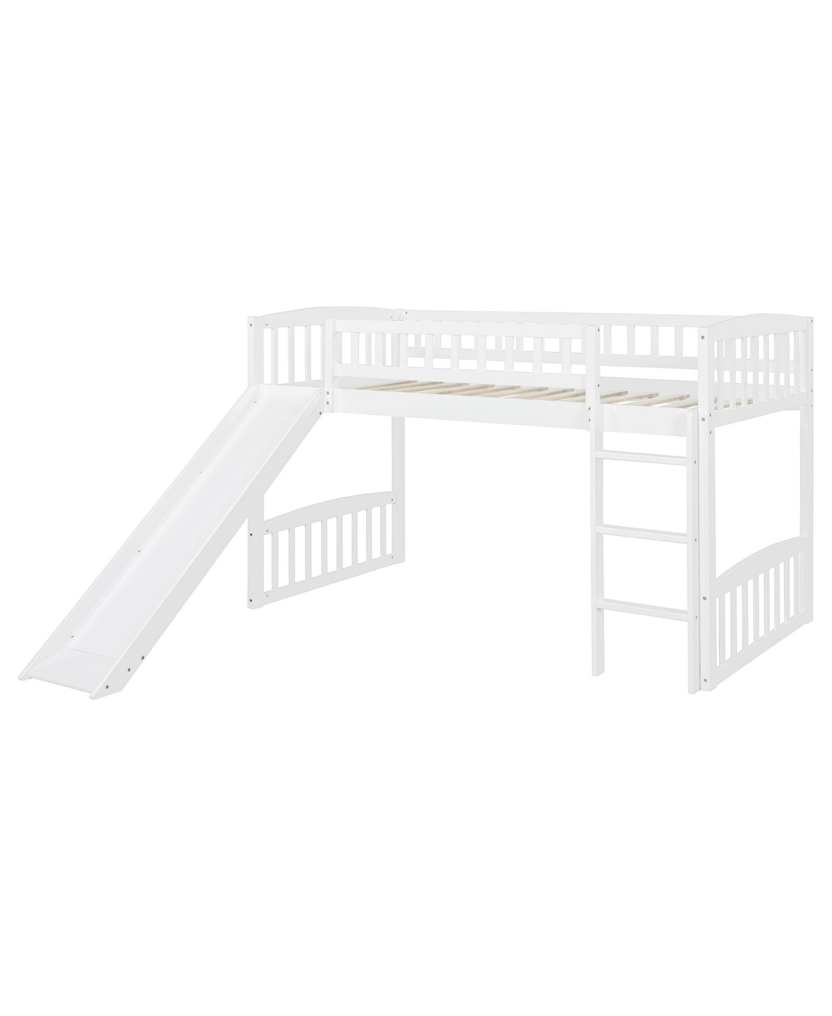 Streamdale Twin Size Wood Loft Bed with Slide and Ladder Bed
