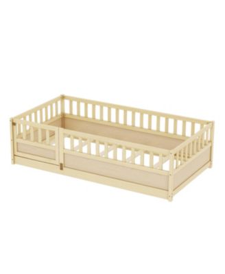 Twin Floor Bed with Safety Rail & Door