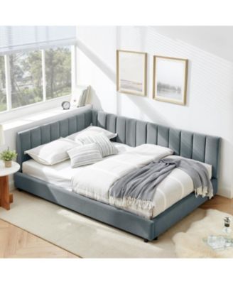  Tufted Upholstered Full Bed Frame - Velvet Gray