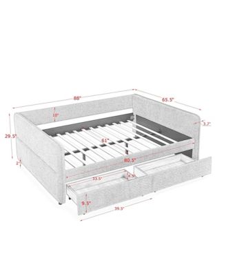  Boucle Tufted Daybed with Trundle and Drawers (Queen)