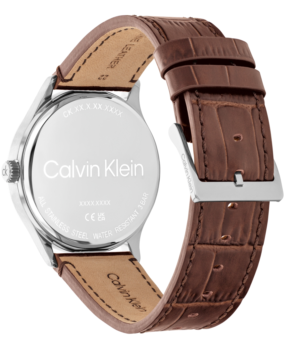 Calvin Klein Men's Tailored Brown Leather Strap Watch, 42mm