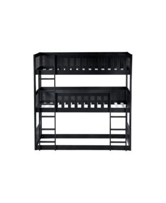 Triple Bunk Bed, Twin over Twin over Twin, Rubber Wood