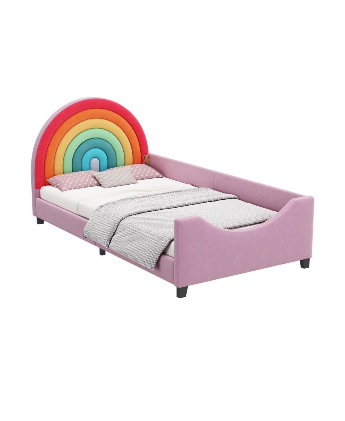 Streamdale Furniture Rainbow Twin Daybed Cute Princess Bed for Kids