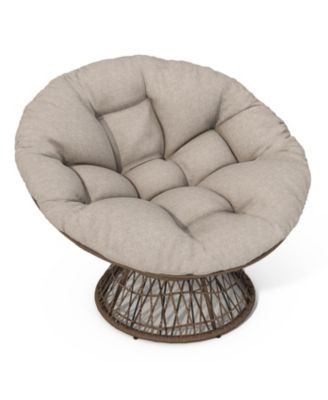 Ergonomic Wicker Chair with Plush Cushion, Durable Cover, Sturdy Frame, Smooth Swivel