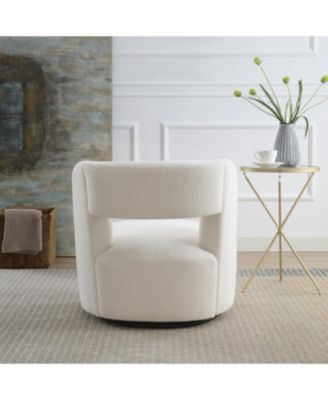  Swivelling Teddy Fabric Accent Chair, Perfect for Rooms & Waiting Areas