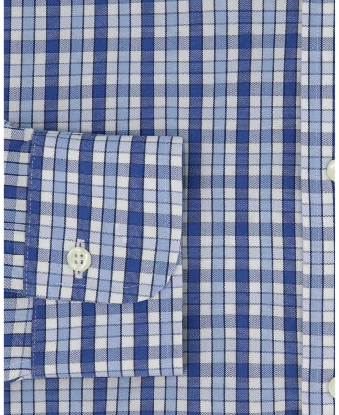 B By Brooks Brothers Mens Regular Fit Check Pinpoint Dress Shirt