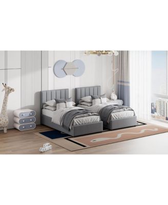 King Size Upholstered Platform Bed with a Hydraulic Storage System