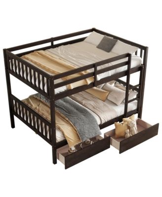 Streamdale Full-Size Bunk Bed with Drawers, Convertible to 2 Full Beds