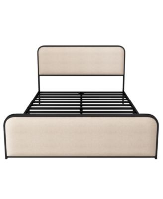 Streamdale Modern Queen Bed Frame with Upholstered Headboard, Footboard, and Underbed Storage