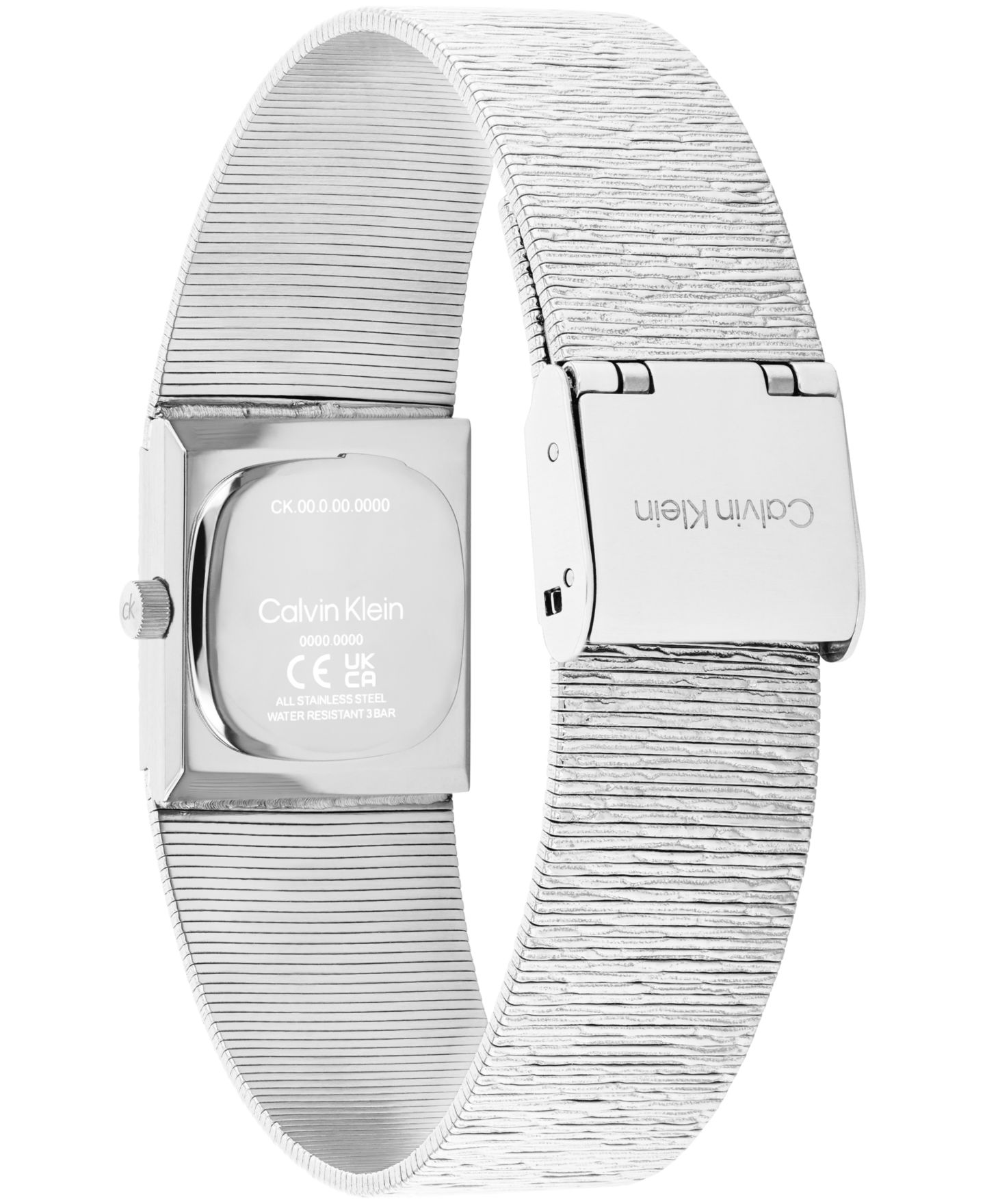 Женские часы Calvin Klein Sophisticated Square Silver Tone Stainless Steel Bracelet Watch, 20mm — фото 7