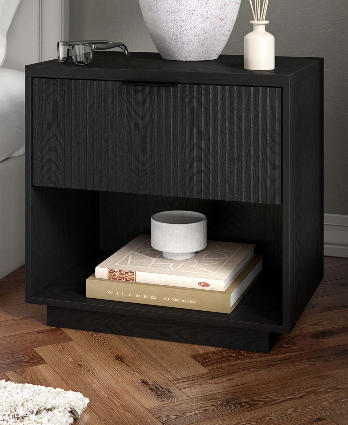 Hudson & Canal Karten 24" Wide Rectangular Fluted Nightstand