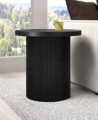 Isa 22" Wide Round Fluted Side Table