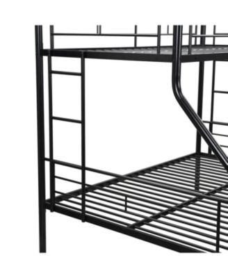 Twin Over Full with trundle Metal Bunk Bed, No Box Spring Needed, Easy Assemble