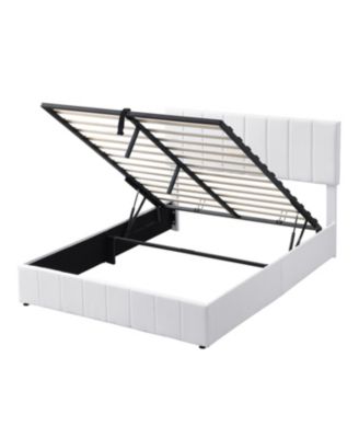 Upholstered Platform bed with a Hydraulic Storage System