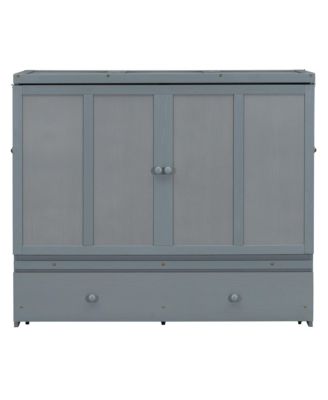  Full Size Murphy Bed with USB Port and a Large Drawer