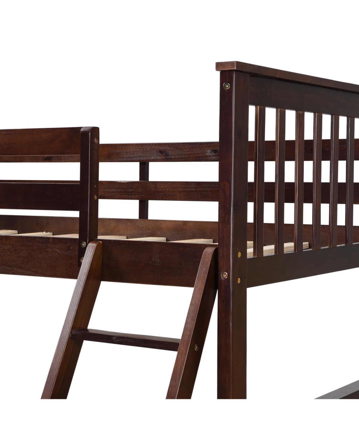 Streamdale Furniture Twin Over Full Bunk Bed with Storage - Espresso