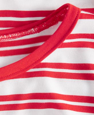 Women's Striped Curved-Hem T-Shirt