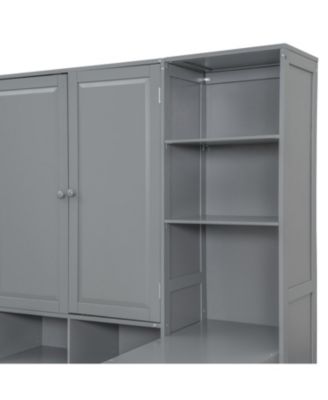 Twin Wood Daybed with Drawers, Desk & Shelves