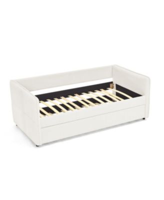 Beige Boucle Daybed with Trundle