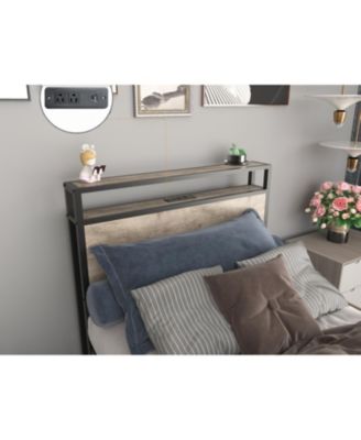 Twin Bed Frame Storage Headboard Charging Station
