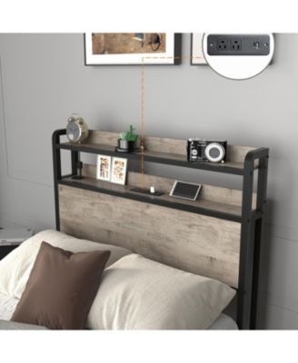Bed Frame with Charging & LED Light