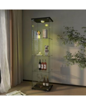 LED Glass Display Cabinet - Black