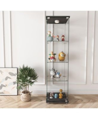 LED Glass Display Cabinet - Black