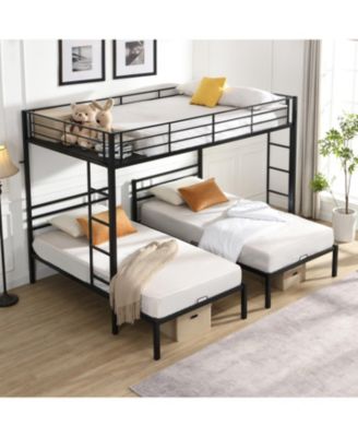 Triple Bunk Bed Full Over Twin Metal Frame