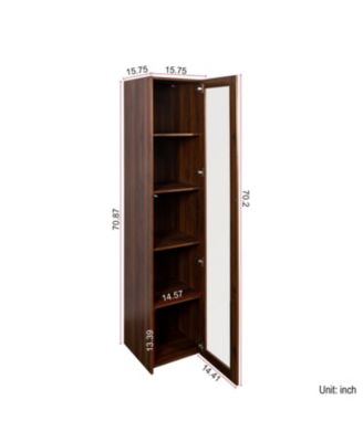 Glass Door Display Cabinet with LED Lights