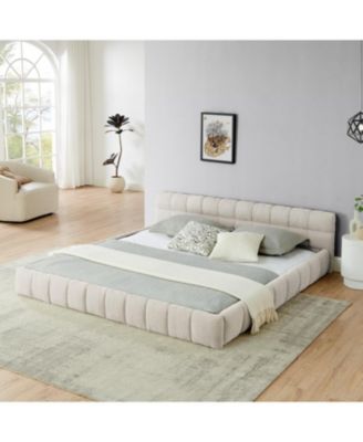 King Upholstered Platform Bed Frame