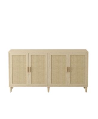 Rattan Buffet Cabinet - 70" 4-Door Sideboard
