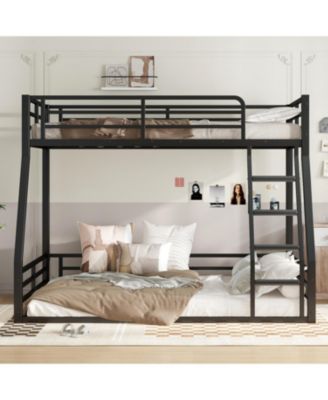 Metal Twin Over Full Bunk Bed Frame - Black