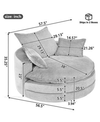 Streamdale 360 Swivel Barrel Chair with Pillows