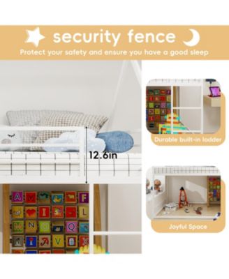 Metal Twin Bunk Bed, Heavy-Duty, Noise Reduced, White