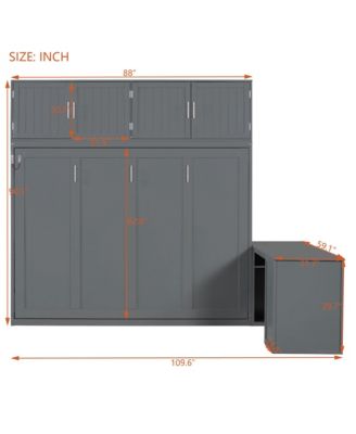 Queen Murphy Bed with Desk & Storage