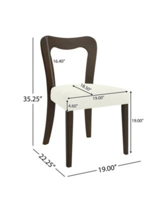 Dining Chair Without Arm (dark brown+beige) Set of 2