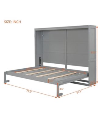 Full Size Murphy Bed Wall Bed, Gray