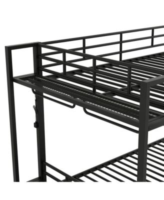 Streamdale Metal Bunk Bed with Storage, LED Light
