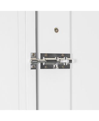 Queen Size Murphy Platform Bed with Shelf, Side Cabinets, Drawers and LED, White