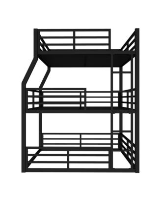 Triple Bunk Bed, Full/Queen, Metal, Heavy-Duty