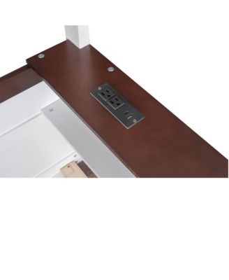 Queen Wooden Bunk Bed- Shelves, Storage, LED, USB