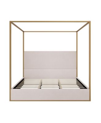 Luxury Beige King Canopy Bed