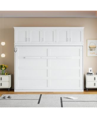 Queen Size Murphy Bed Wall Bed with Top Cabinets