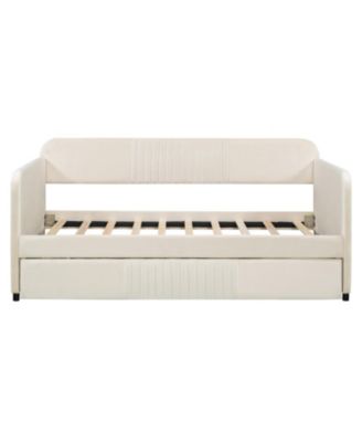Upholstered Twin Daybed Sofa with Trundle