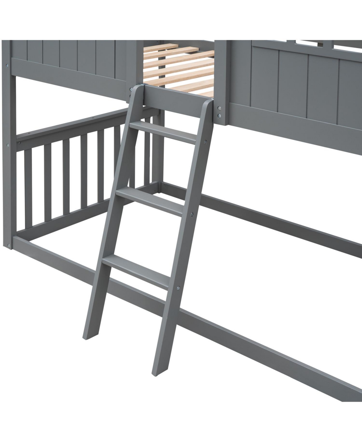 Streamdale Furniture Twin Over House Bunk Bed With Ladder, Wood