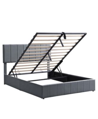 Queen Upholstered Platform Bed w/ Hydraulic Storage